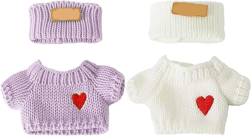 SHUOXUKE for DollCloth-Heart-Pruble&White - Image 2